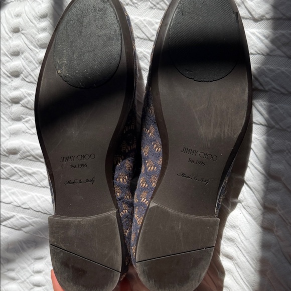 JIMMY CHOOS BLUE & GOLD LOAFER - Picture 4 of 5